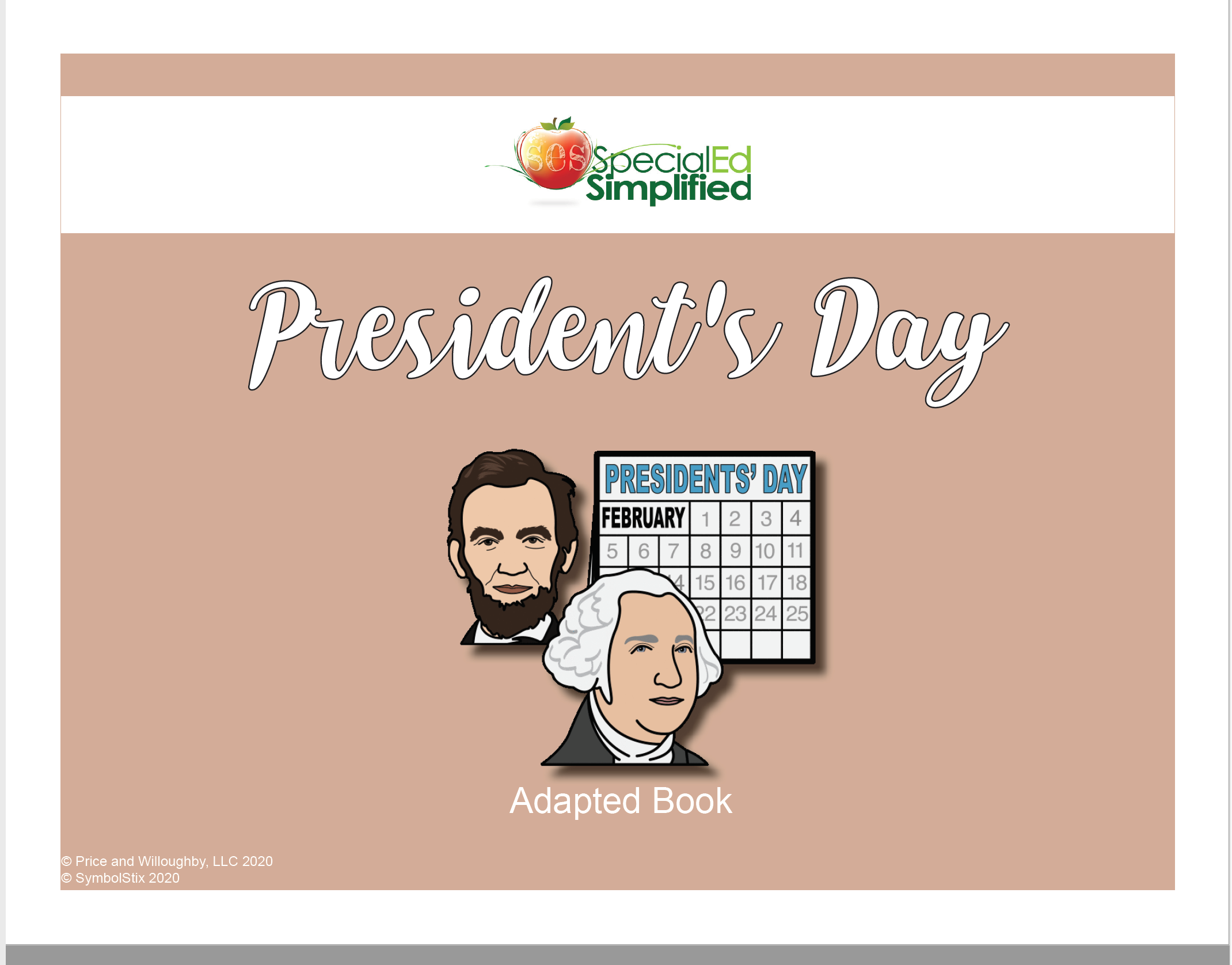 Adapted Book-President's Day